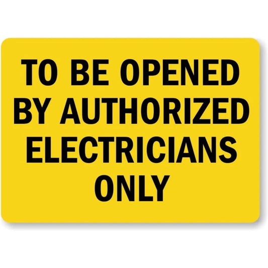 Electrician Equipment Warning Aluminum Sign — product artwork