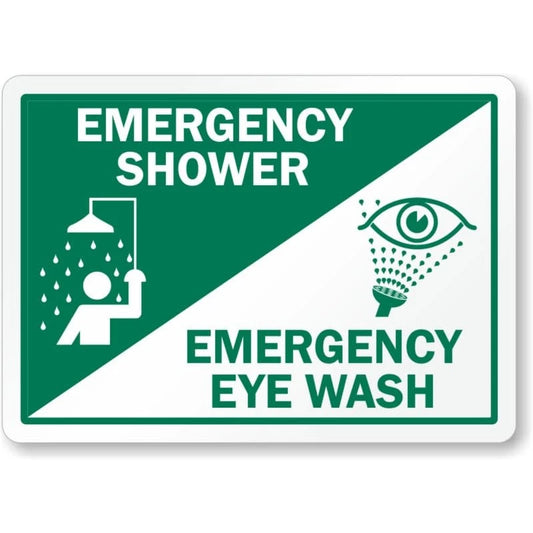 Emergency Shower and Eye Wash Aluminum Sign — product artwork