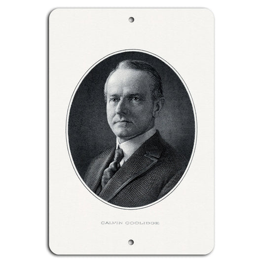 Calvin Coolidge Vintage Aluminum Sign — product artwork