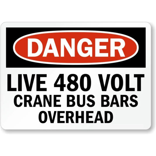 Live 480 Volt Danger Aluminum Sign — product artwork