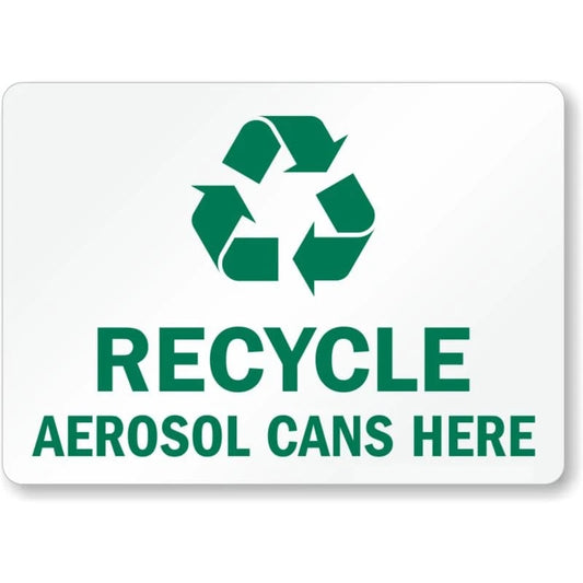 Recycle Aerosol Cans Here Aluminum Sign — product artwork