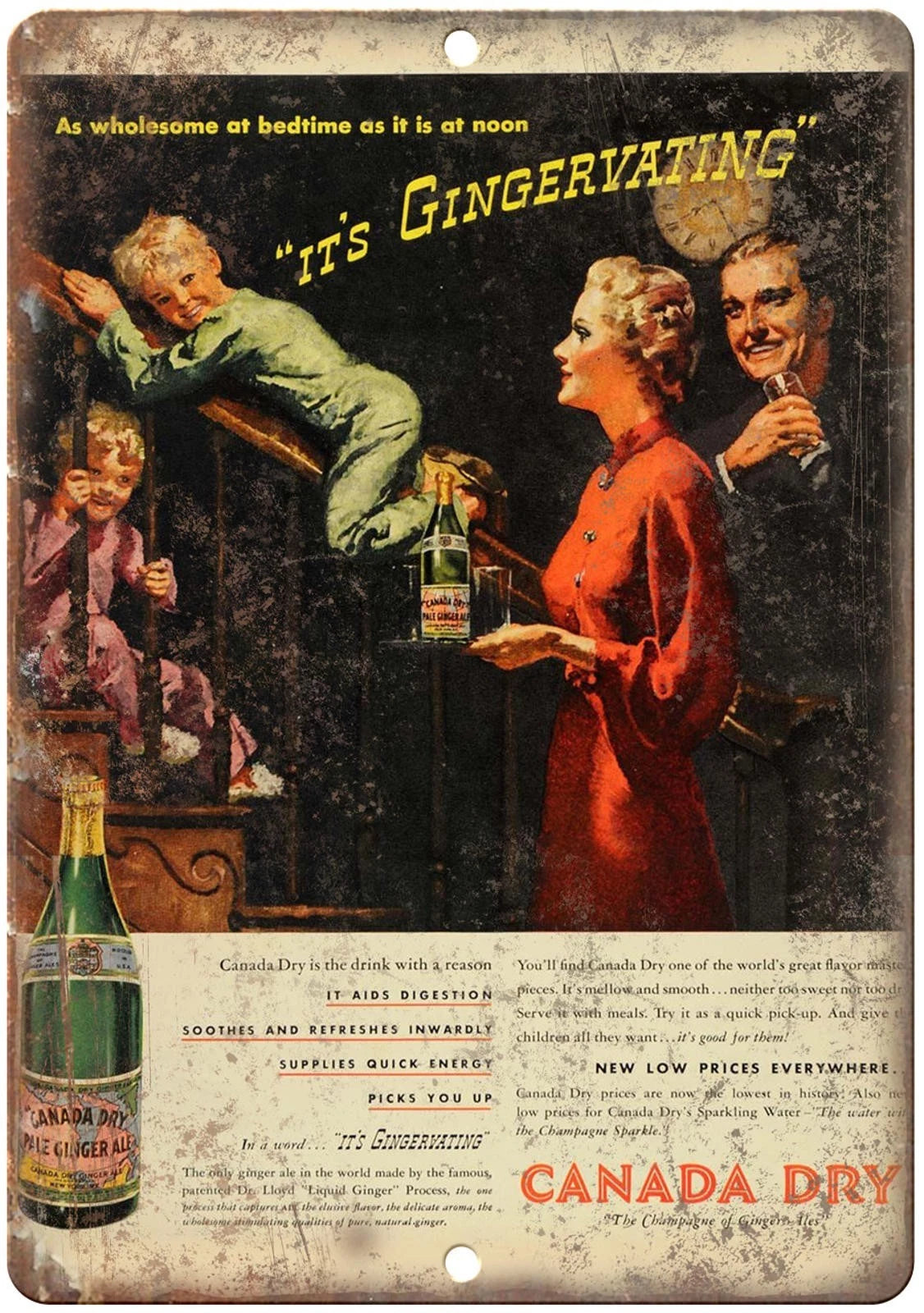 Ginger Ale Canada Dry Vintage Advertising Aluminum Sign — product artwork