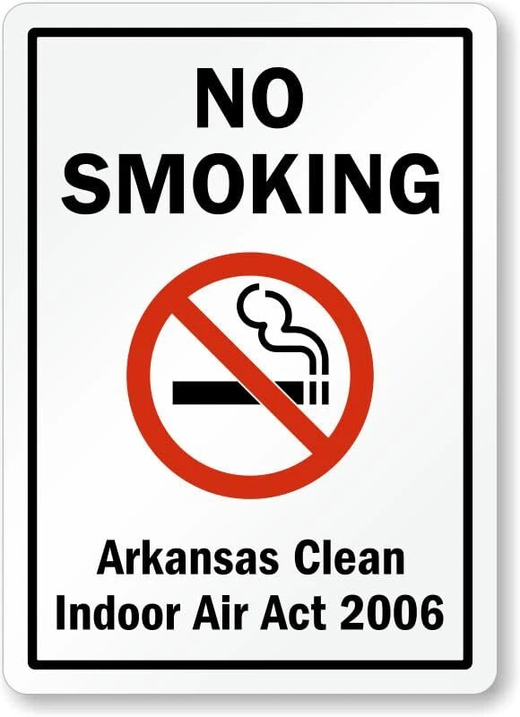 Arkansas Clean Indoor Air Act No Smoking Aluminum Sign — product artwork