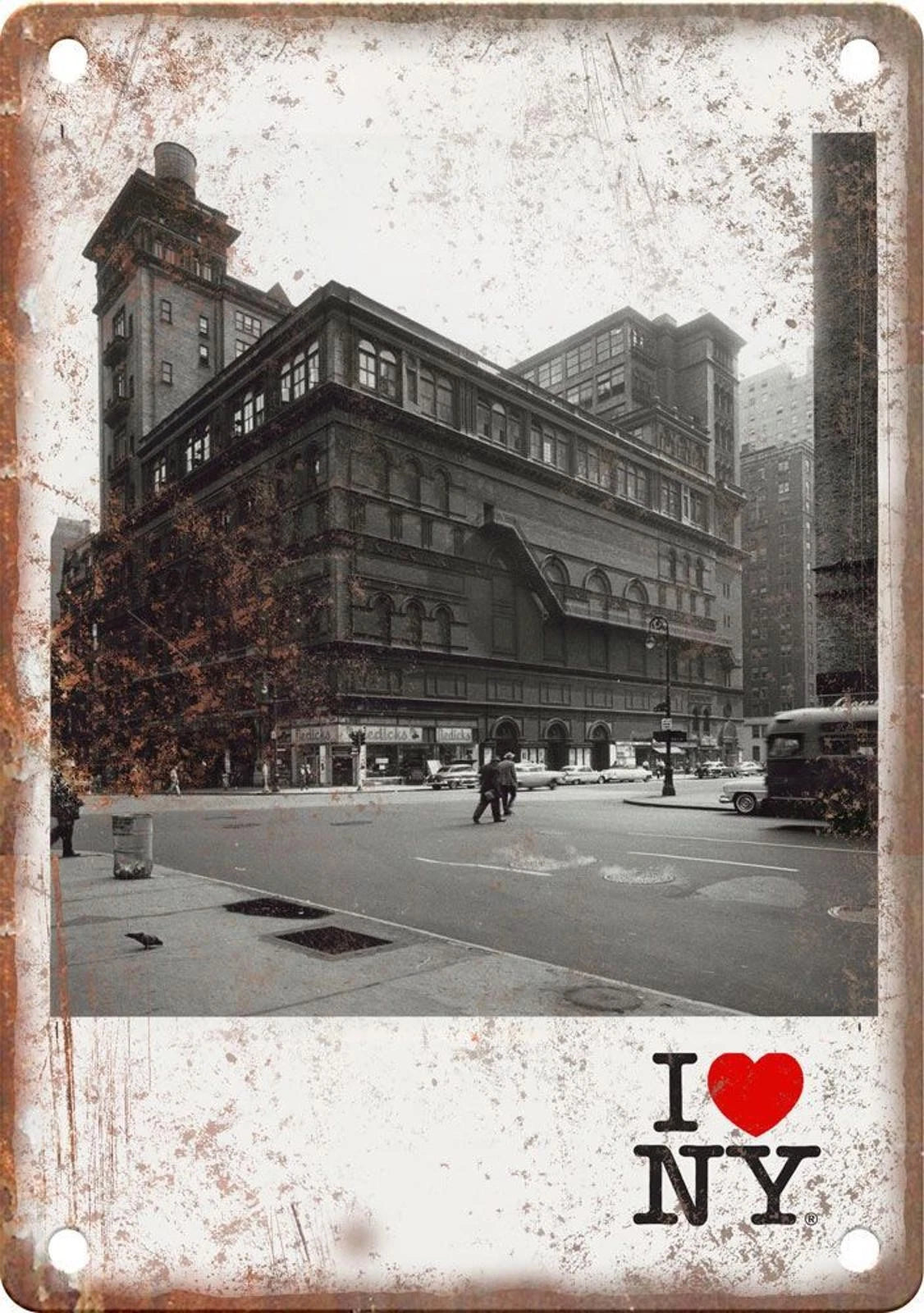 I Love New York Flatiron Building Vintage Photo Aluminum Sign — product artwork