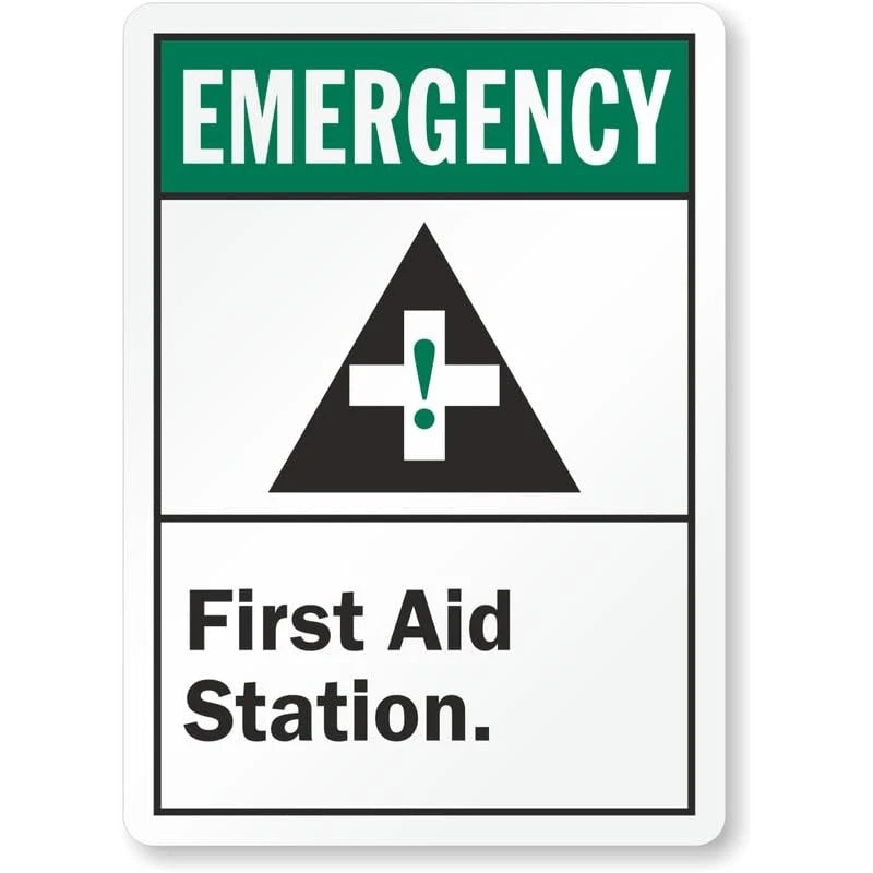 First Aid Emergency Ansi Aluminum Sign — product artwork