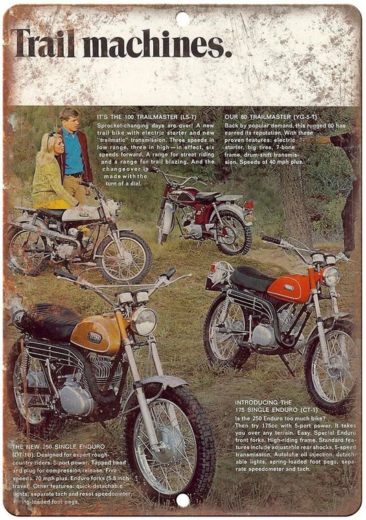 Motorcycle Trailmaster Trail Machines Reproduction Aluminum Sign — product artwork