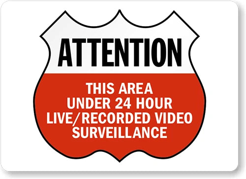 Surveillance Warning Security Aluminum Sign — product artwork