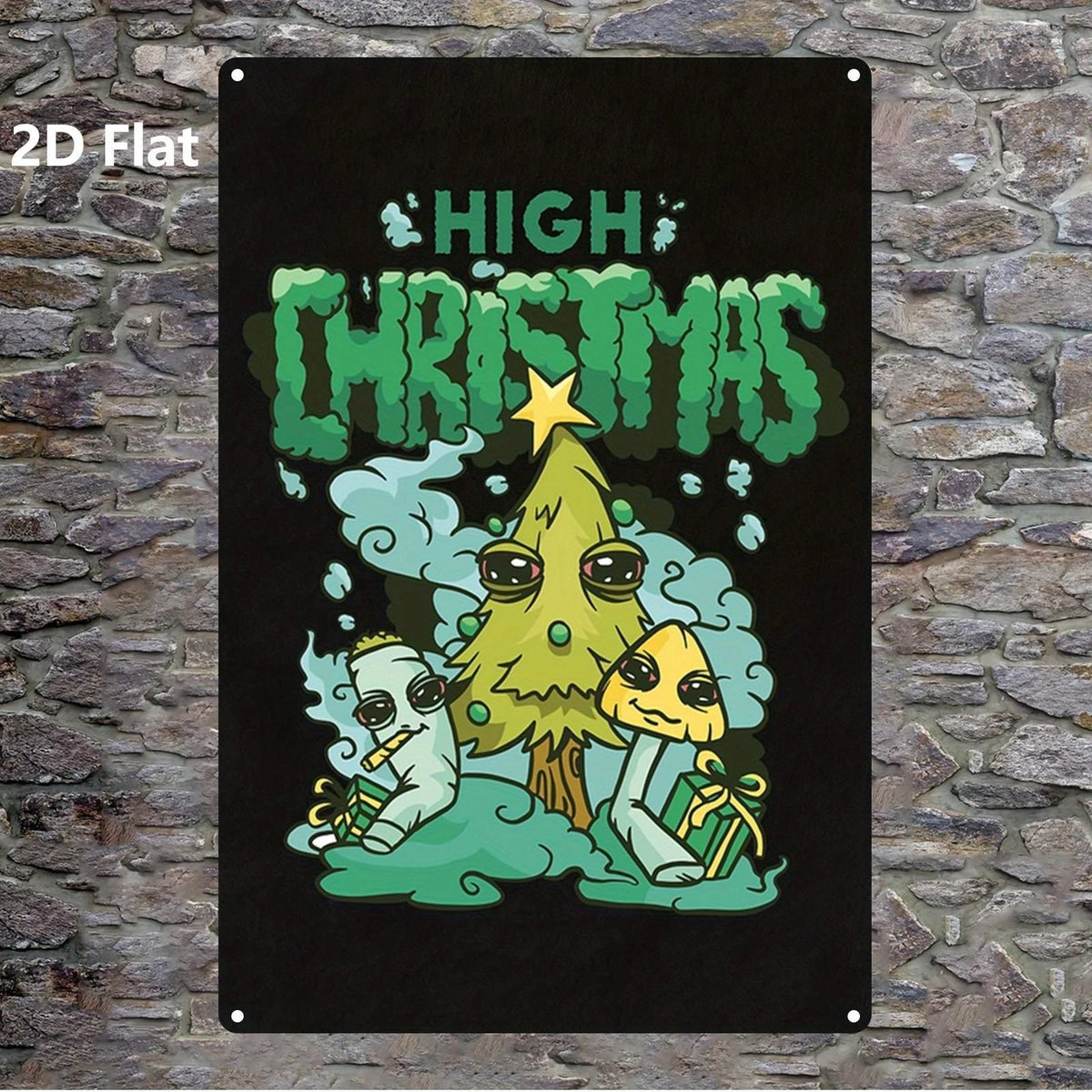 Wall Retro Christmas Abstract Art Funny Aluminum Sign — product artwork