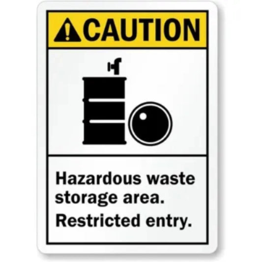 Hazardous Waste Caution Ansi Aluminum Sign — product artwork