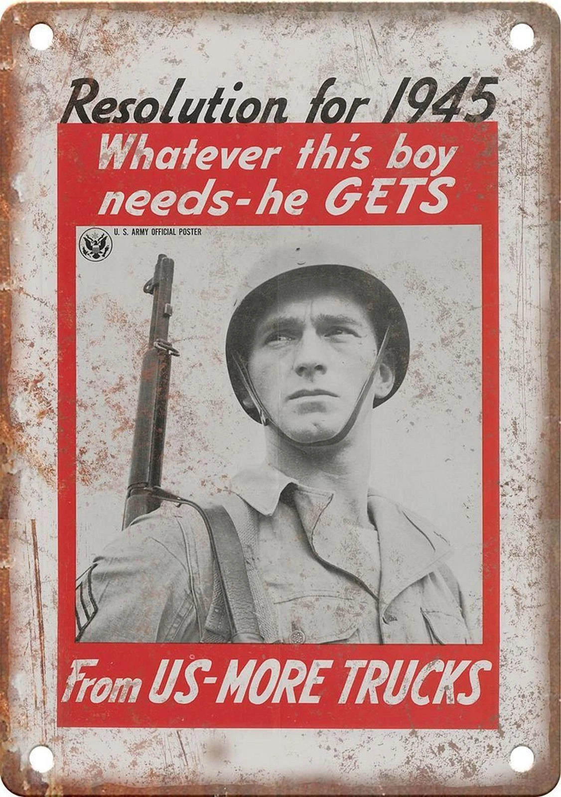 WWII Propaganda Army Reproduction Funny Aluminum Sign — product artwork