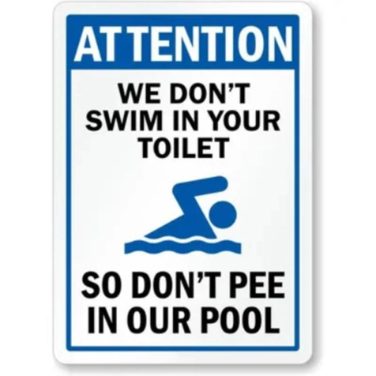 Funny Pool Aluminum Sign — product artwork