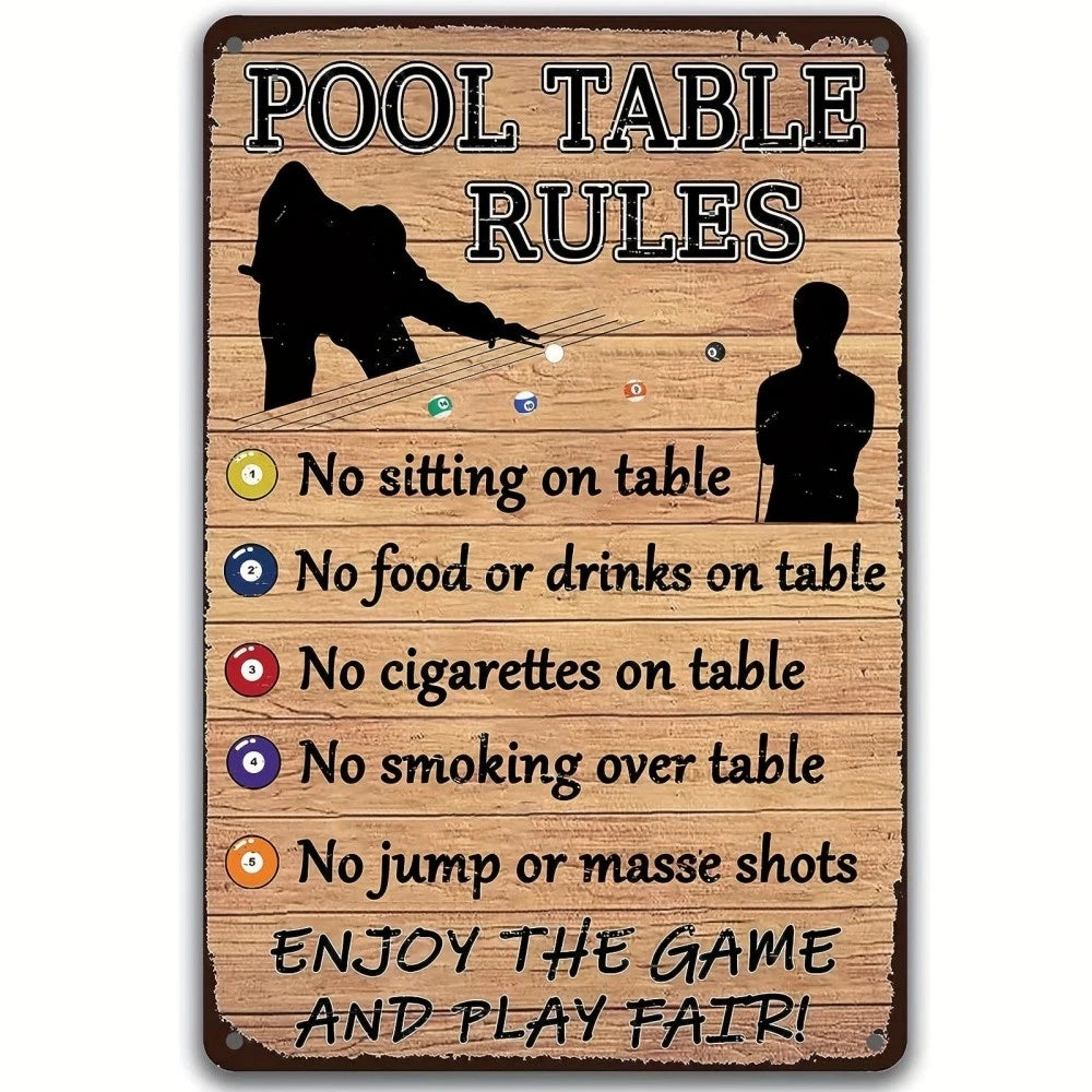 Billiard Table Vintage Aluminum Sign — product artwork