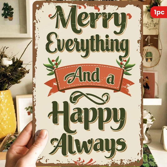Vintage Tin Merry Everything Funny Aluminum Sign — product artwork