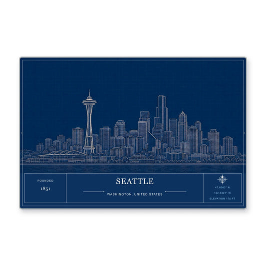 Seattle Architectural Wall Art Aluminum Sign — product artwork