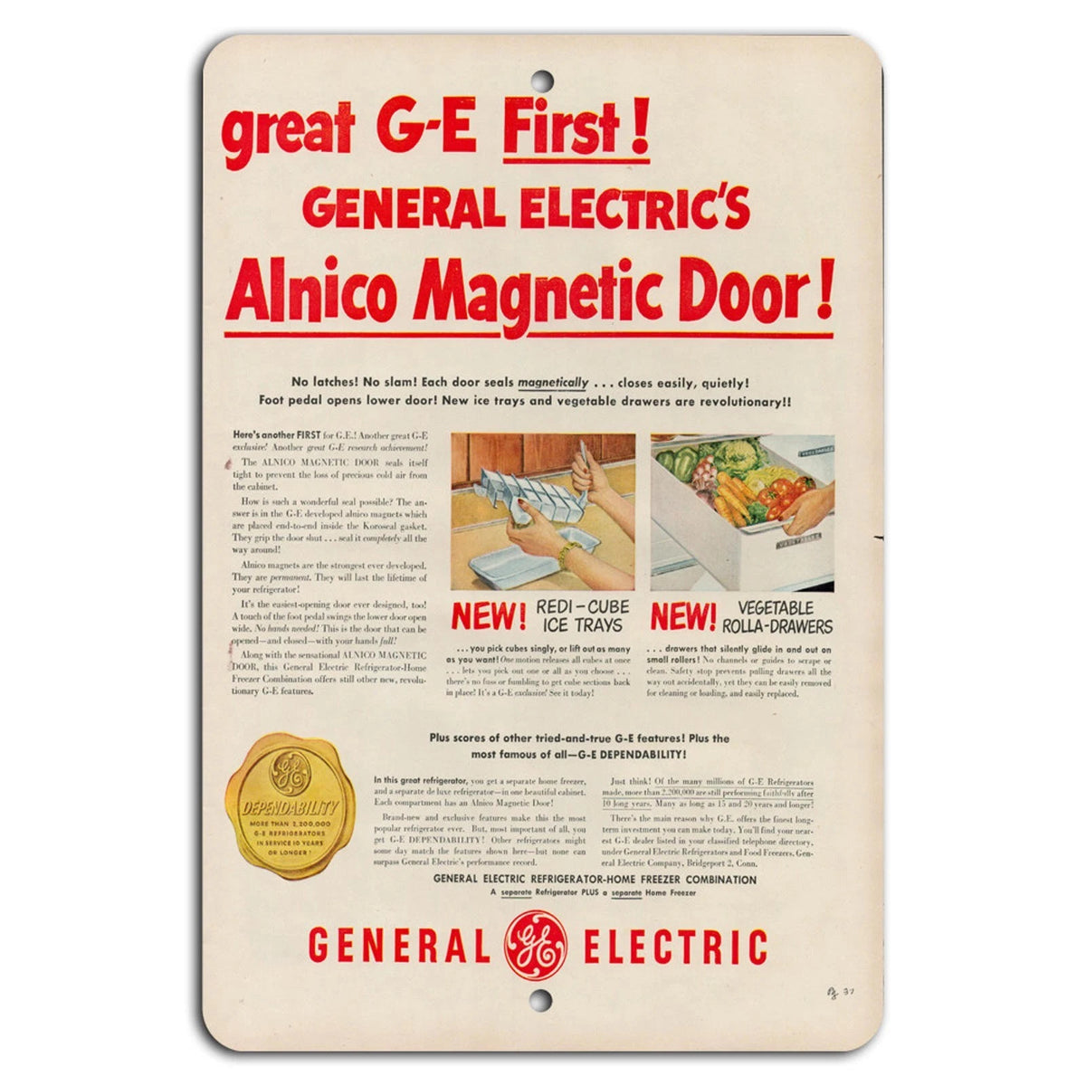 Vintage Magnetic Retro Industrial Garage Aluminum Sign — product artwork