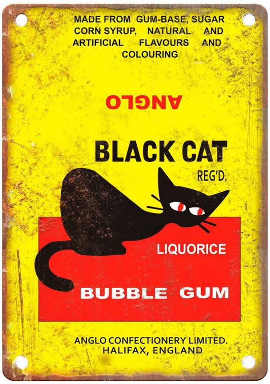 Black Cat Liquorice Bubble Gum Sign — product artwork