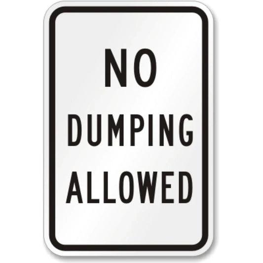 No Dumping Parking Lot Aluminum Sign — product artwork