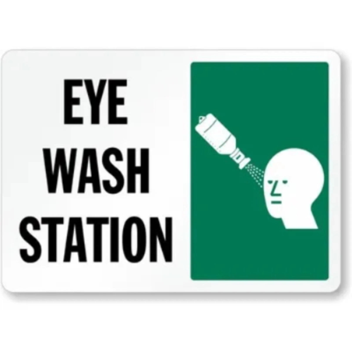 Eye Wash Station Bottle Aluminum Sign — product artwork