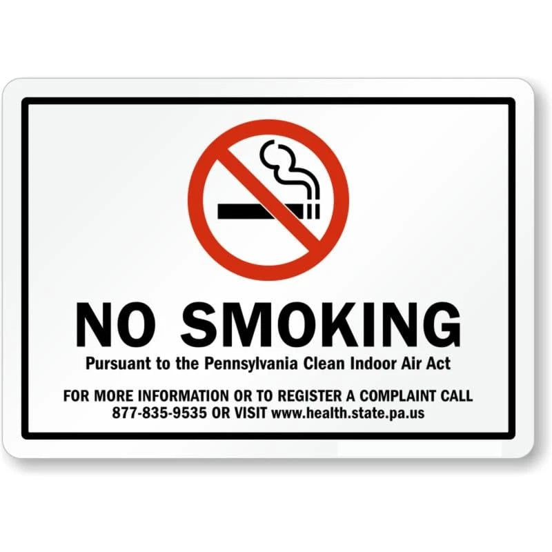 Pennsylvania Clean Indoor Air Act No Smoking Sign — product artwork