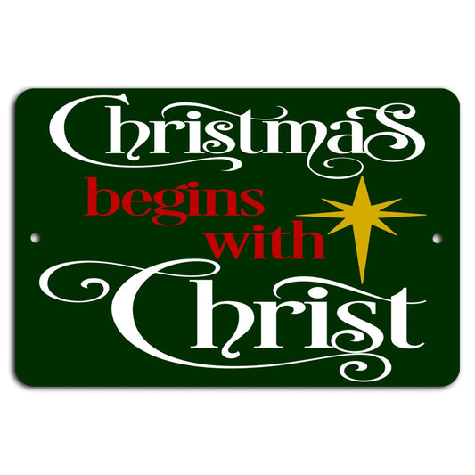 Christmas Rustic Religious Aluminum Sign — product artwork