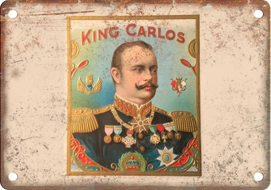 King Carlos Cigar Box Reproduction Aluminum Sign — product artwork