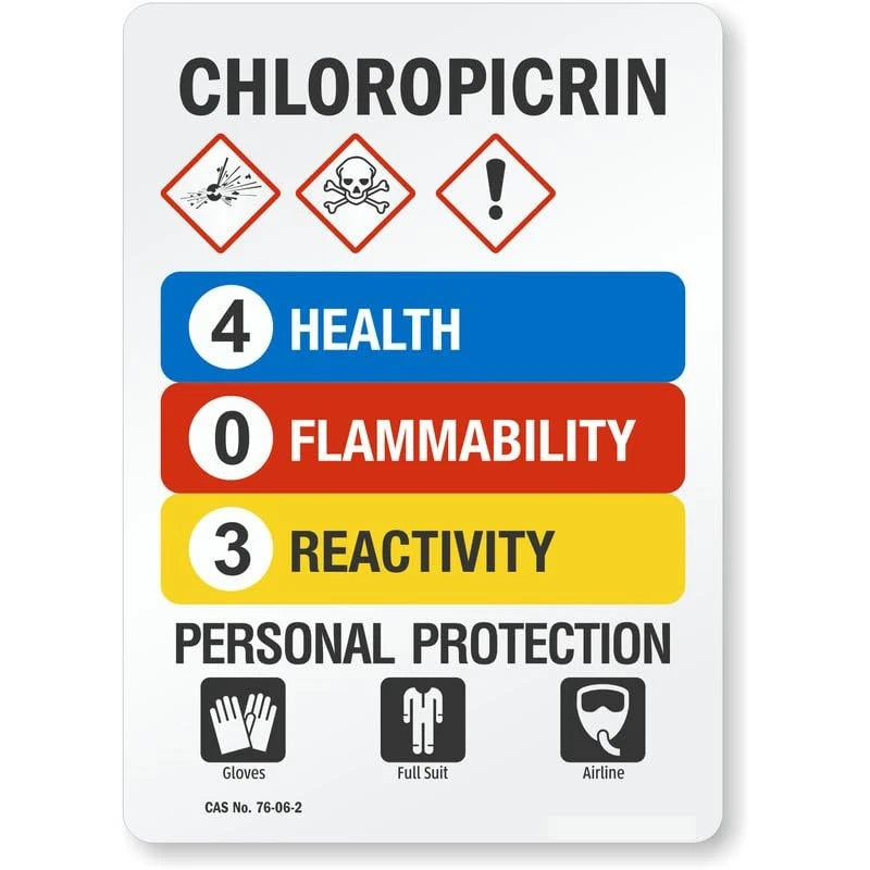 Chloropicrin Rigid HMIS Holes Aluminum Sign — product artwork