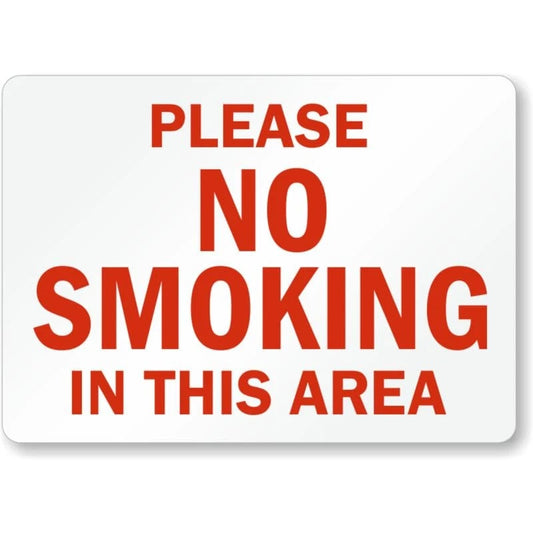 Please No Smoking in This Area Aluminum Sign — product artwork