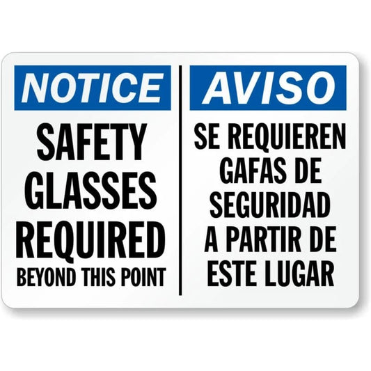 Safety Bilingual Holes Aluminum Sign — product artwork