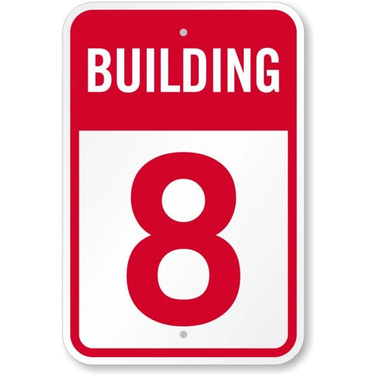 Building Number 8 Aluminum Sign — product artwork