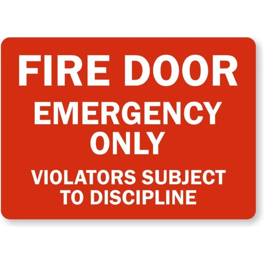 Emergency Only Fire Door Aluminum Sign — product artwork