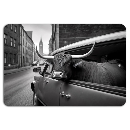 Rustic Urban Rustic Black White Aluminum Sign — product artwork