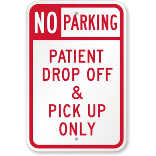 No Parking Hospital Aluminum Sign — product artwork