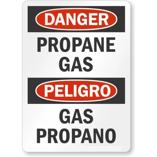 Propane Gas Peligro Gas Propano Bilingual Danger Aluminum Sign — product artwork