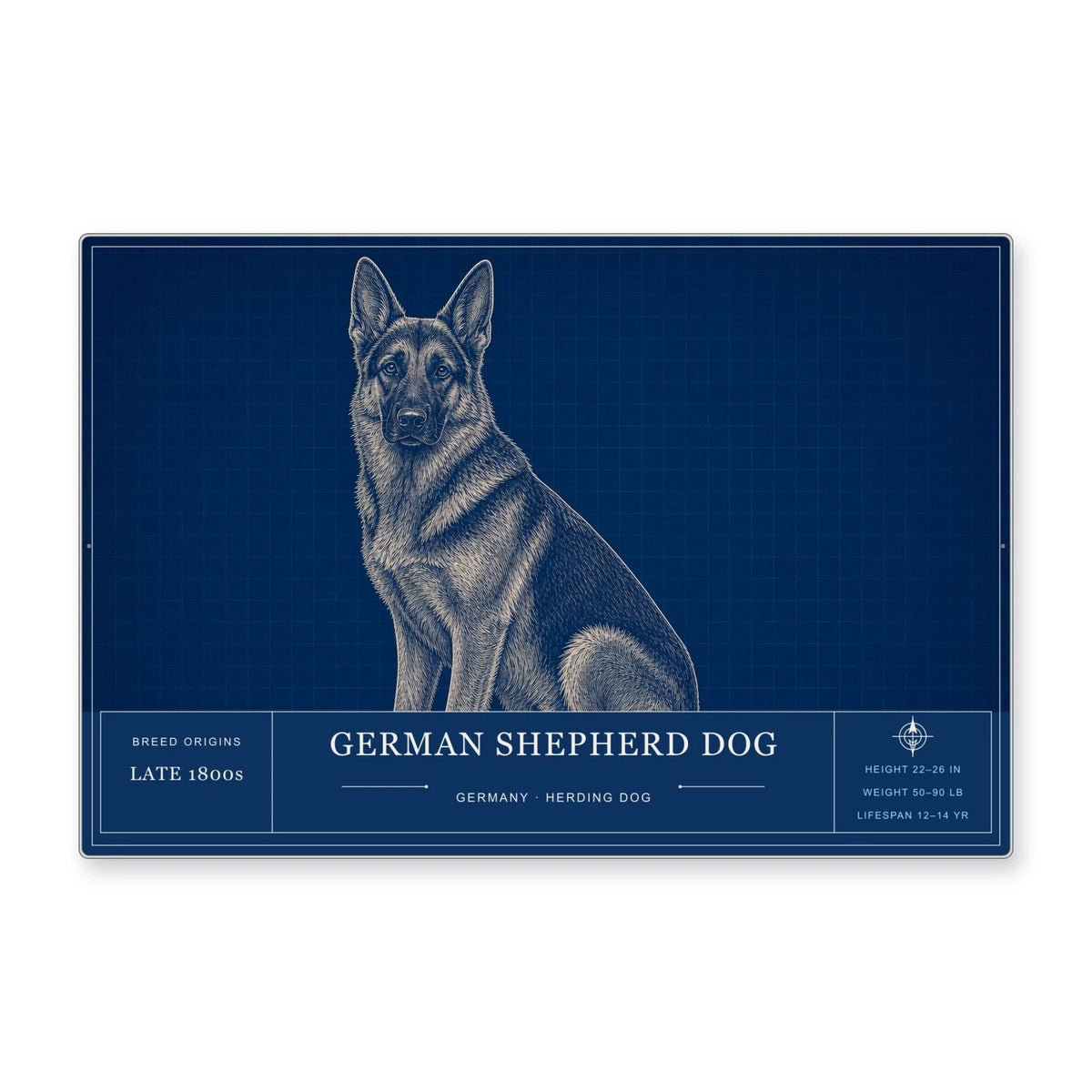German Shepherd Dog Dog Breed Wall Art Aluminum Sign — product artwork