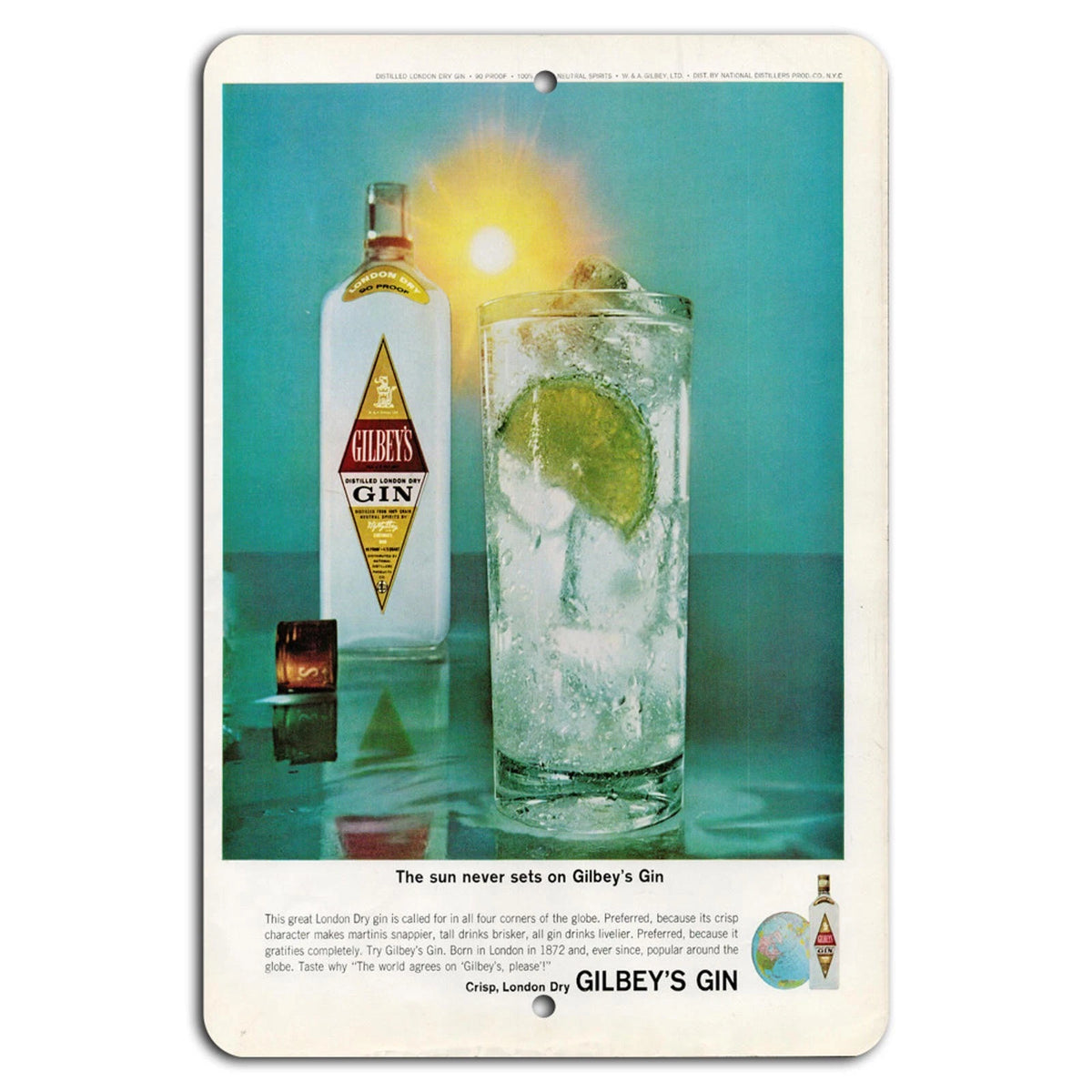 Gilbey's Gin Vintage Rustic Industrial Wall Art Aluminum Sign — product artwork