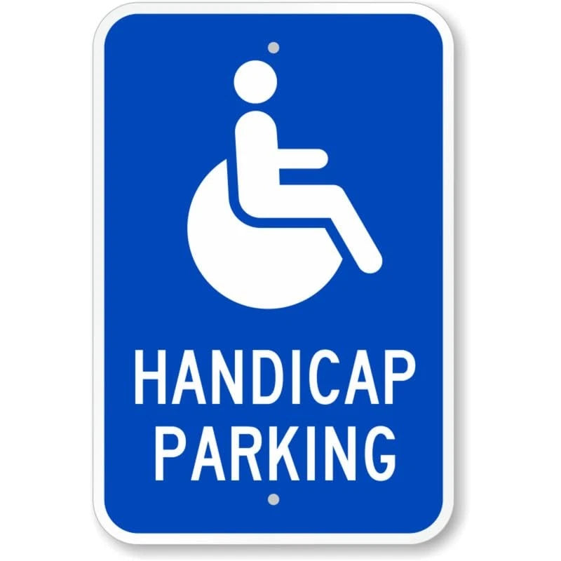 Reserved Handicap Parking Aluminum Sign — product artwork