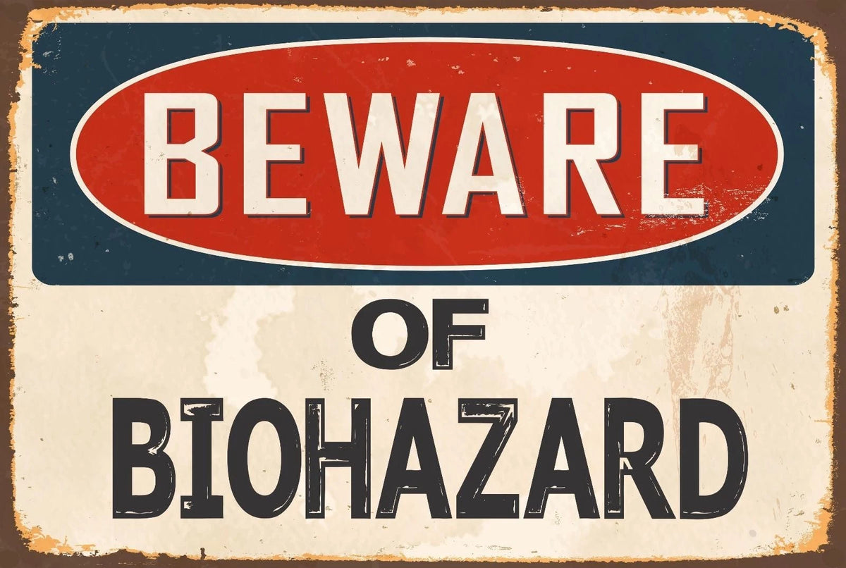 Biohazard Funny Vintage Danger Sticker Tiger Aluminum Sign — product artwork