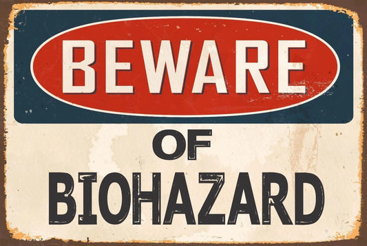 Biohazard Funny Vintage Danger Sticker Tiger Aluminum Sign — product artwork