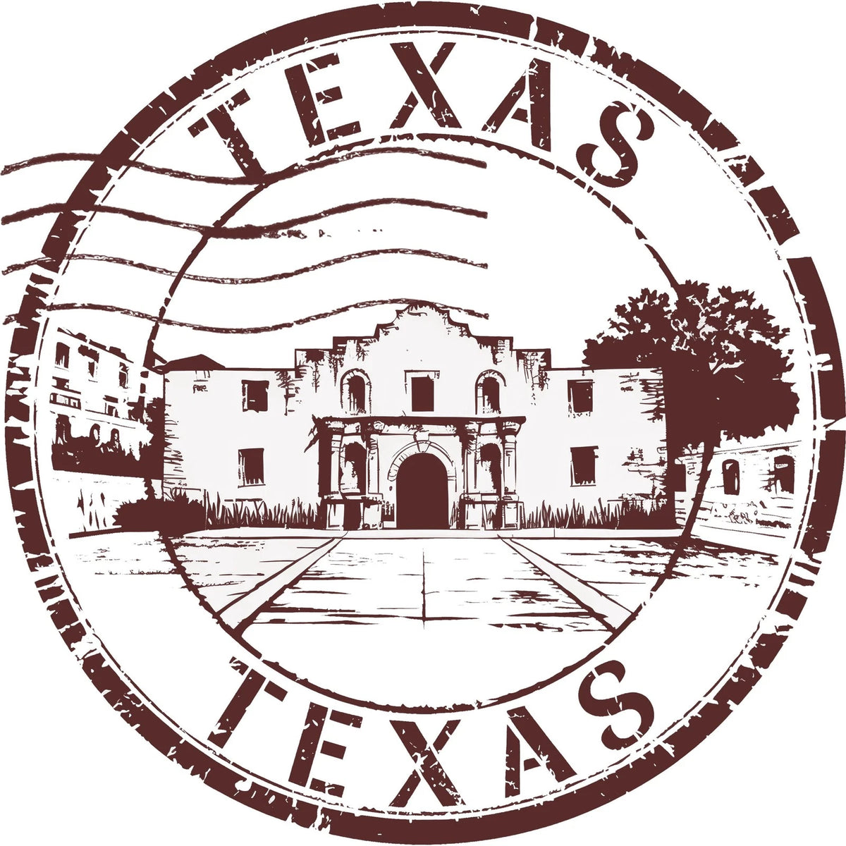 Texas Landmark Round Aluminum Sign — product artwork
