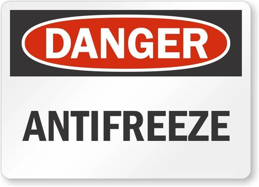 OSHA Danger Antifreeze Safety Aluminum Sign — product artwork