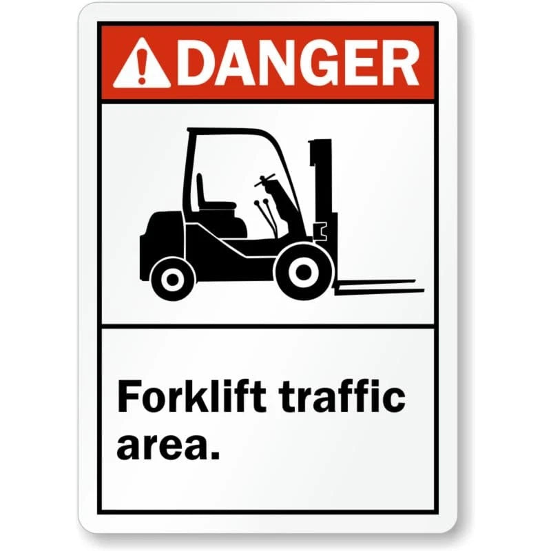 Forklift Area Ansi Danger Aluminum Sign — product artwork