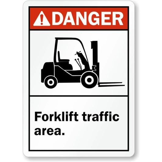 Forklift Area Ansi Danger Aluminum Sign — product artwork