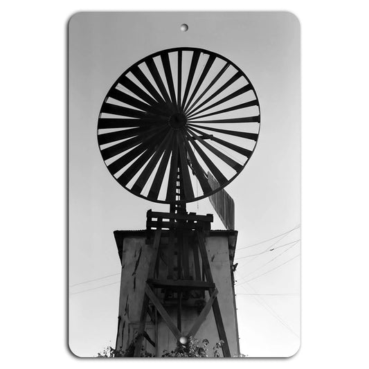 Rustic Windmill Vertical Aluminum Sign — product artwork
