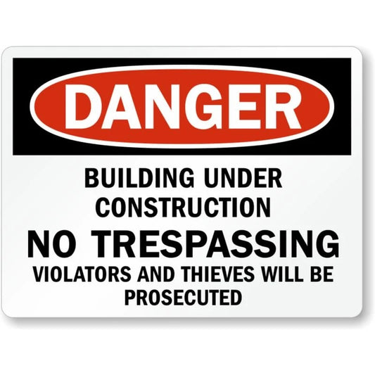 Building Under Construction Aluminum Sign — product artwork