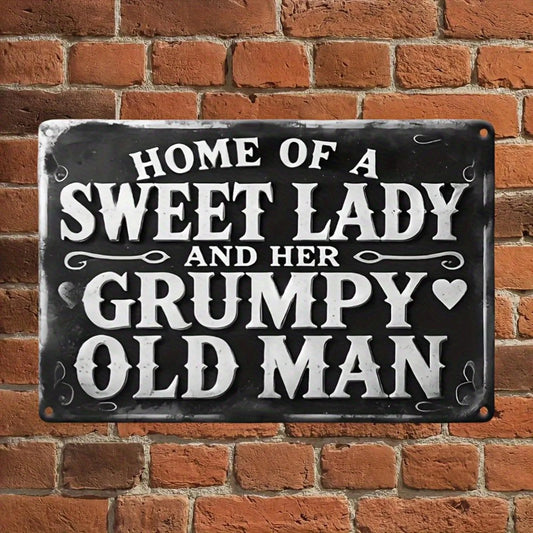 Vintage Home of a Sweet Lady Humorous Wall Art Couple Gift Aluminum Sign — product artwork