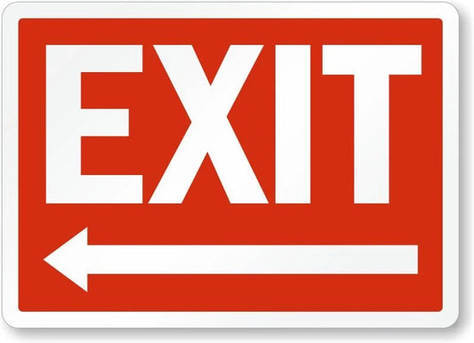 Arrow Left Exit Traffic Aluminum Sign — product artwork