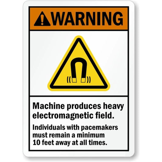 Heavy Electromagnetic Field Pacemaker Aluminum Sign — product artwork