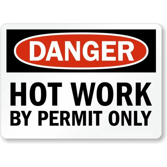 Hot Work by Permit Aluminum Sign — product artwork