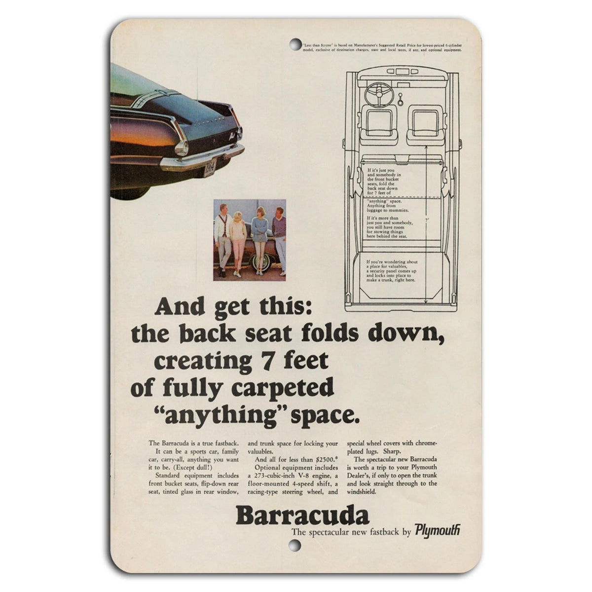 Vintage Barracuda Retro Garage Aluminum Sign — product artwork