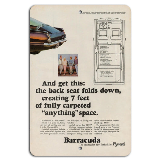 Vintage Barracuda Retro Garage Aluminum Sign — product artwork